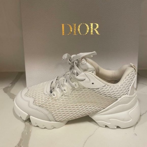 DIOR Women D CONNECT Leather Mesh Fabric Rubber Sneakers Shoes - Picture 1 of 10
